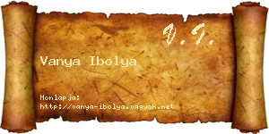 Vanya Ibolya névjegykártya