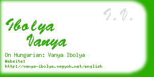 ibolya vanya business card